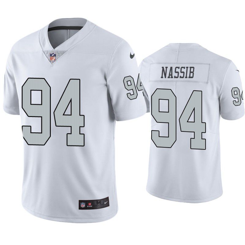 Men Oakland Raiders #94 Carl Nassib Nike White Color Rush Legend NFL Jersey